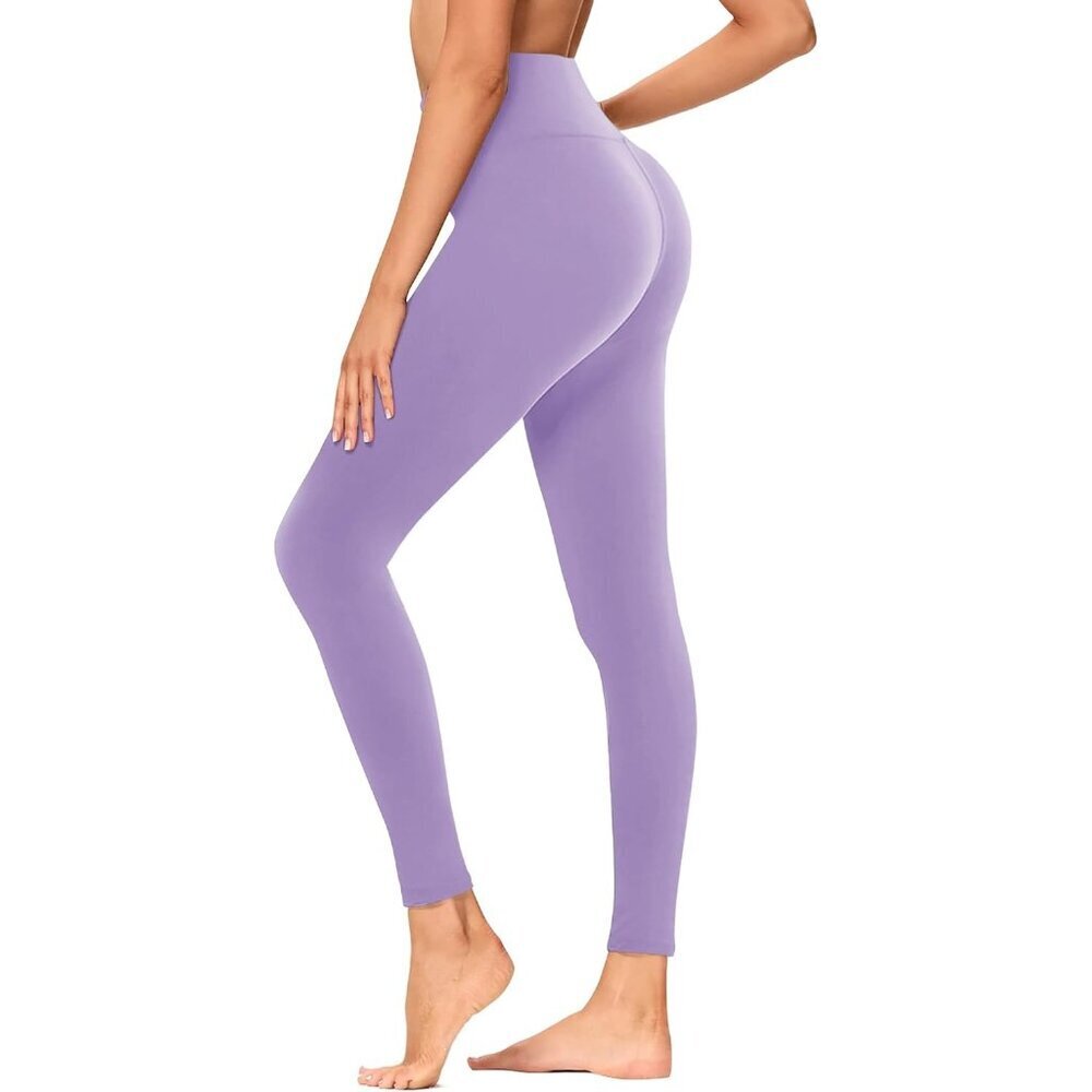 Women's Light Purple Soft Opaque Slim Tummy Control Printed High Waisted Legging